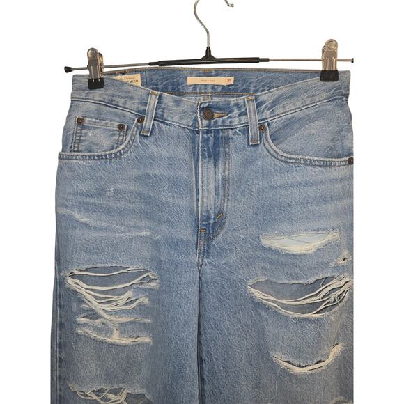 Levi's Baggy Dad Distressed Jeans Size 25- Preloved - Picture 3 of 10